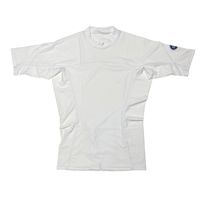 HawaiianSouthShore Rashguard Fitted (XSmall - 2XLarge) Short Sleeves White - Must - Have for Surfers