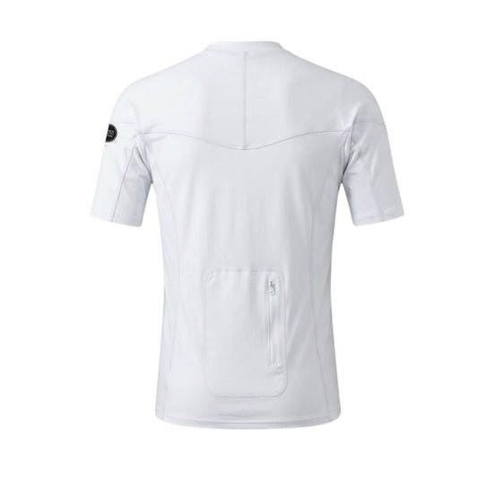 HawaiianSouthShore Rashguard Fitted (XSmall - 2XLarge) Short Sleeves White - Must - Have for Surfers