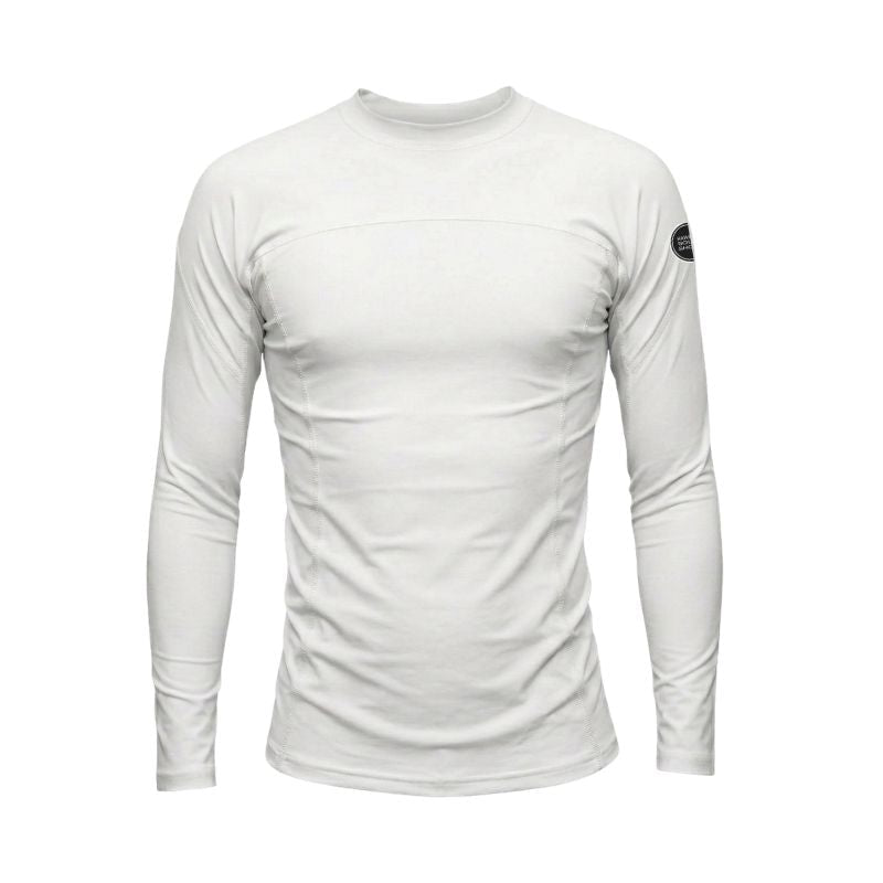 HawaiianSouthShore Rashguard With Pocket Fitted (Small - XLarge) Longsleeves White - Must - Have for Surfers