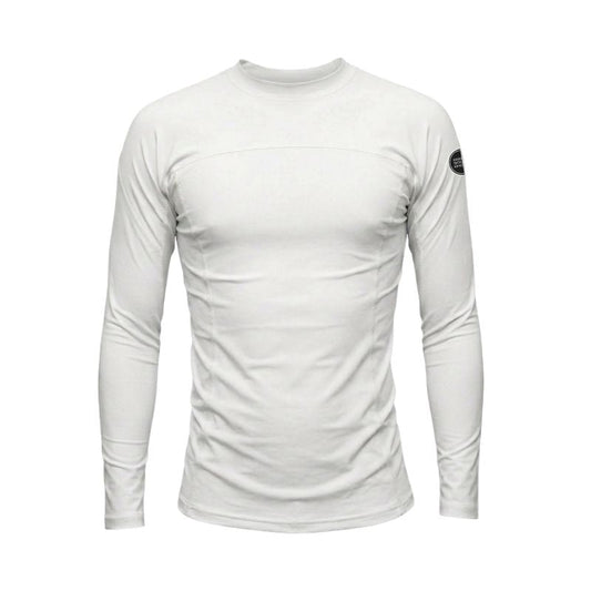 HawaiianSouthShore Rashguard With Pocket Fitted (Small - XLarge) Longsleeves White - Must - Have for Surfers