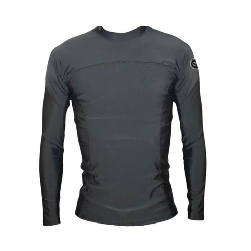 HSS Fitted Rashguard with Back Pocket Long Sleeves Black at Hawaiian South Shore