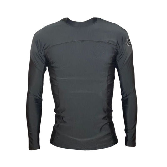 HawaiianSouthShore Rashguard With Pocket Fitted (Small - XXLarge) Longsleeves Black - Must - Have for Surfers