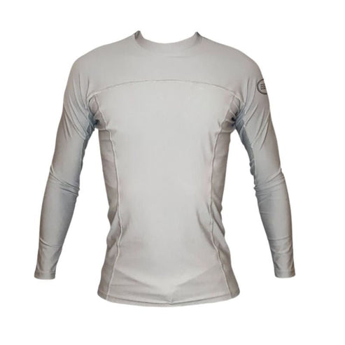 HSS Fitted Rashguard with Back Pocket Long Sleeves Grey at Hawaiian South Shore