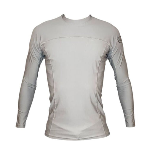 HawaiianSouthShore Rashguard With Pocket Fitted (Small - XXLarge) Longsleeves Grey - Must - Have for Surfers