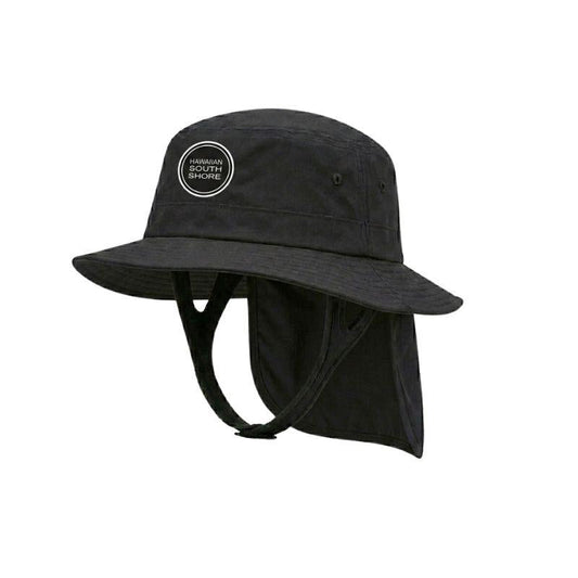 Hawaiiansouthshore Surf Hat Round Logo Black - Must - Have for Surfers