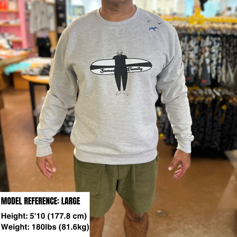 HawaiianSouthShore Sweater James Surfer2 (Small - XLarge) Grey - Must - Have for Surfers
