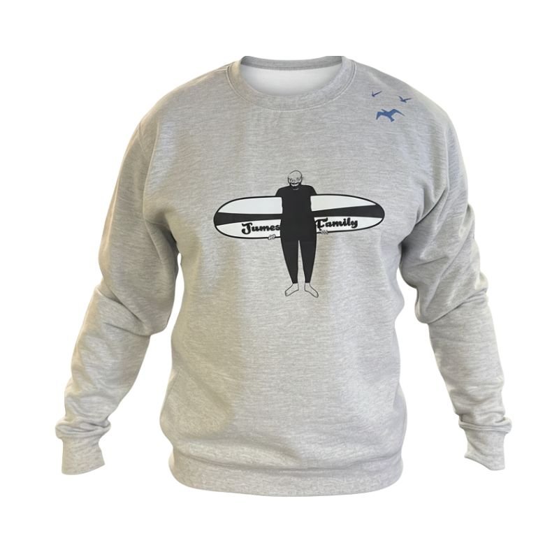 HawaiianSouthShore Sweater James Surfer2 (Small - XLarge) Grey - Must - Have for Surfers