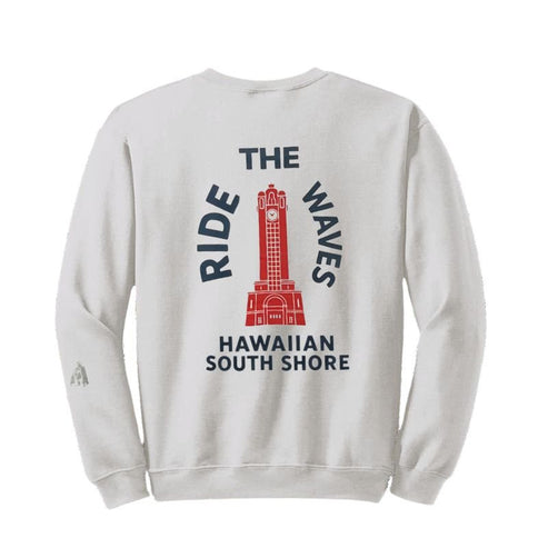 Hawaiian South Shore Tower crew sweater in grey