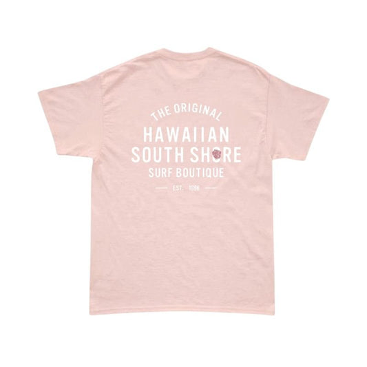 HawaiianSouthShore T-Shirt 1996 Made in Hawaii (Small - XXLarge) Pink White - Must - Have for Surfers