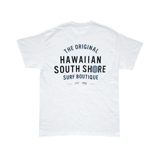 HawaiianSouthShore T-Shirt 1996N Made in Hawaii (Small - XLarge) White - Must - Have for Surfers