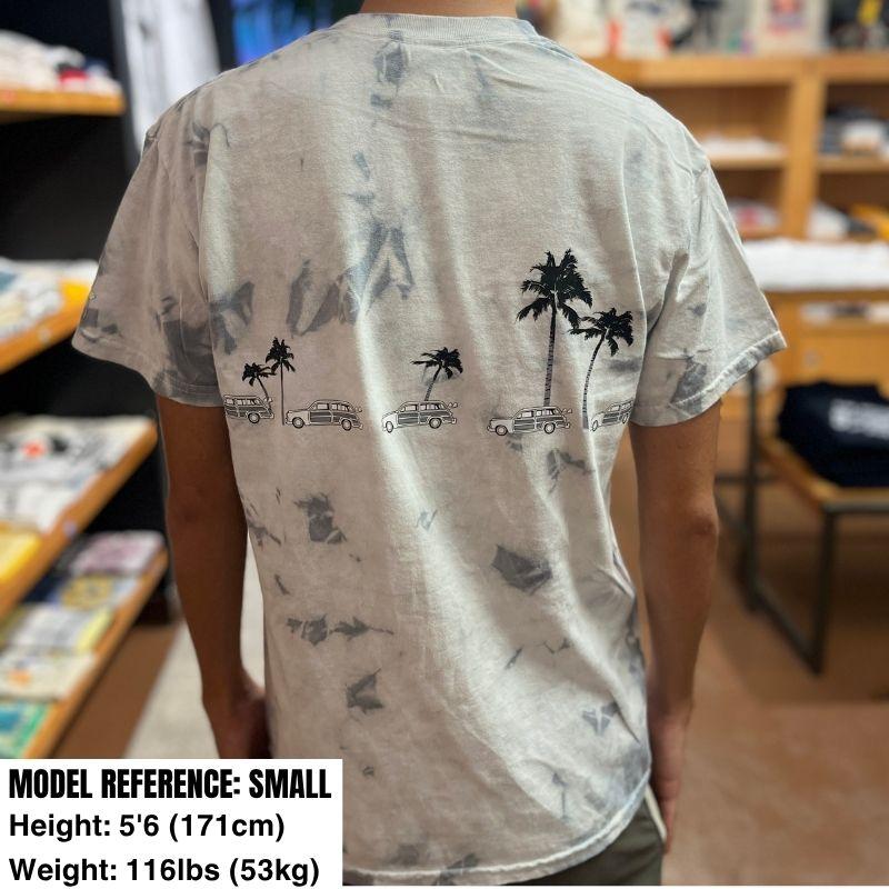 HawaiianSouthShore T-Shirt Car & Palm 2 Made in Hawaii (Small-XLarge) Silver - Must-Have for Surfers