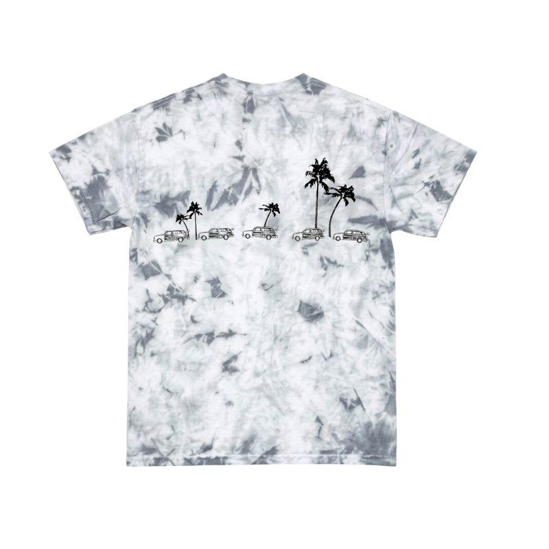 HawaiianSouthShore T-Shirt Car & Palm 2 Made in Hawaii (Small-XLarge) Silver - Must-Have for Surfers