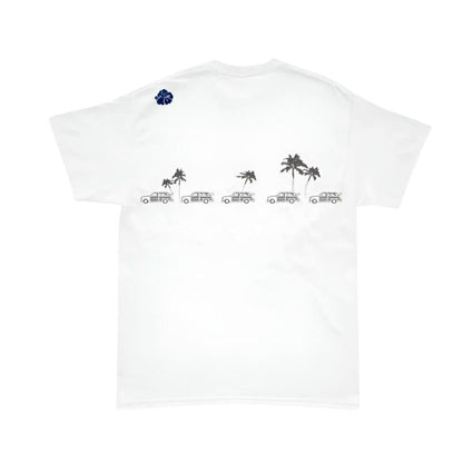 HawaiianSouthShore T-Shirt Car & Palm Tee Made in Hawaii S - 2XL White - Must - Have for Surfers