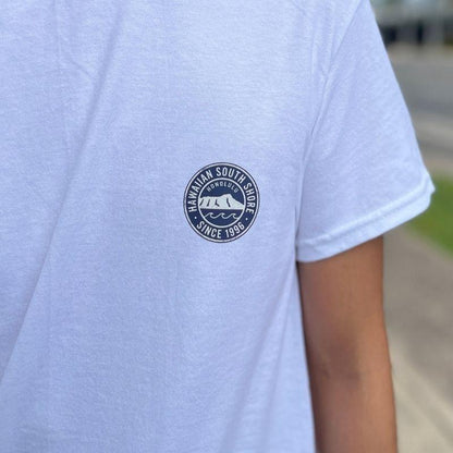 HawaiianSouthShore T-Shirt CIRCLE Made in Hawaii S-XL White - Must-Have for Surfers