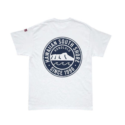 HawaiianSouthShore T-Shirt CIRCLE Made in Hawaii S-XL White - Must-Have for Surfers