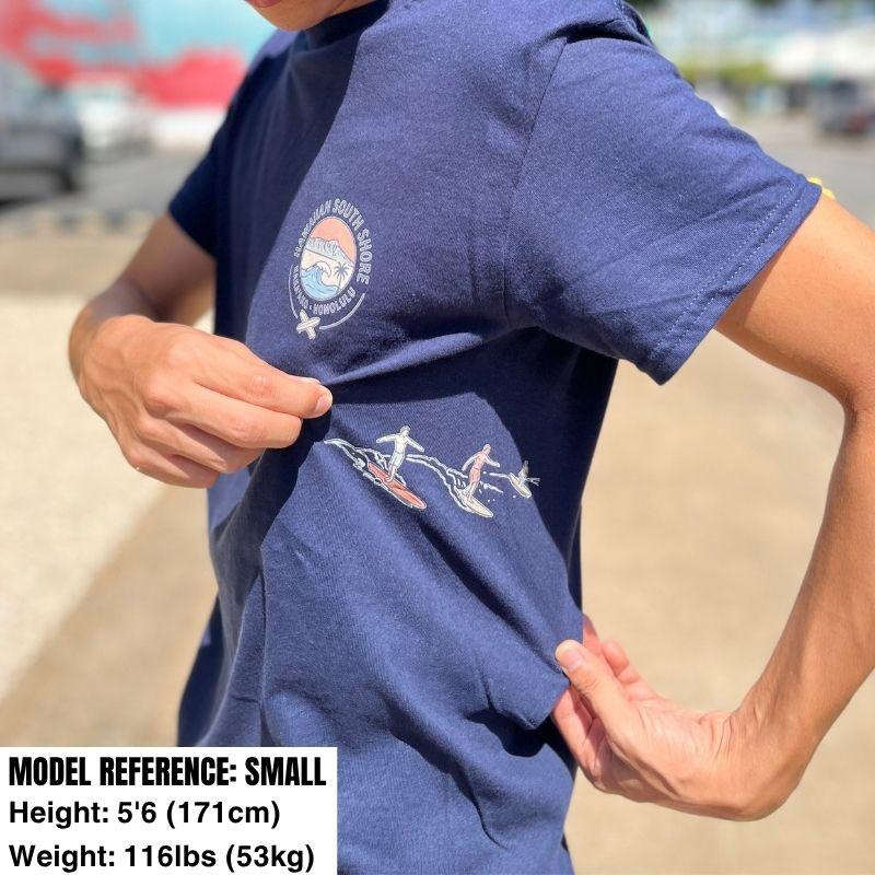 HawaiianSouthShore T-Shirt KAKAAKO Made in Hawaii S-XL Navy - Must-Have for Surfers