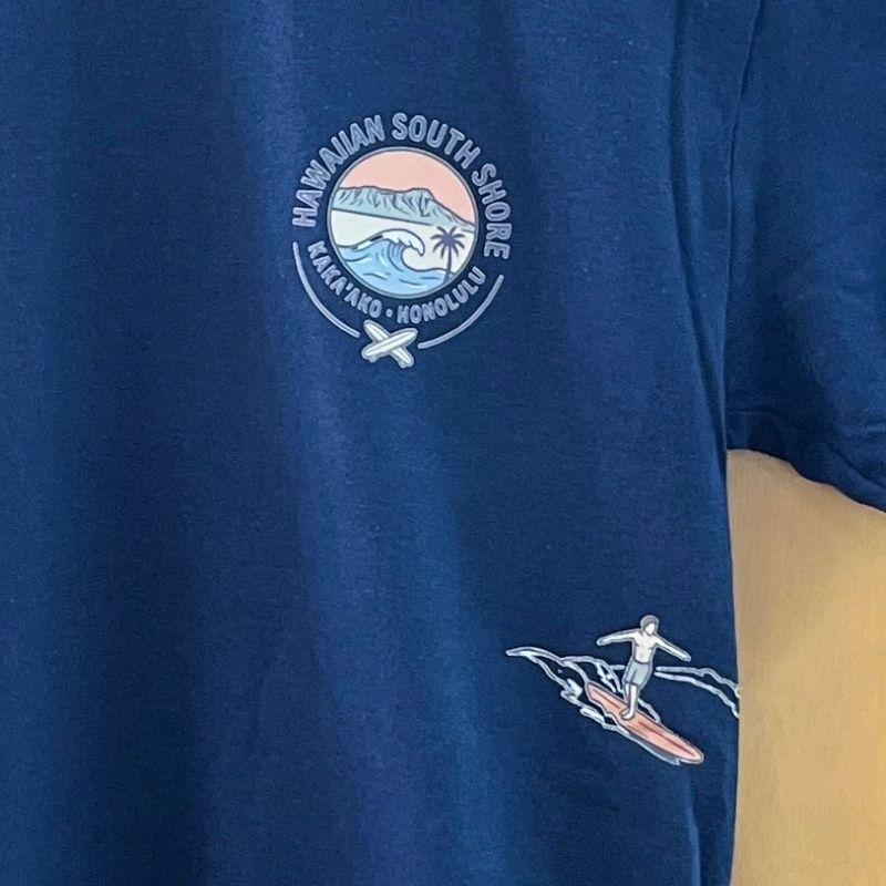 HawaiianSouthShore T-Shirt KAKAAKO Made in Hawaii S-XL Navy - Must-Have for Surfers