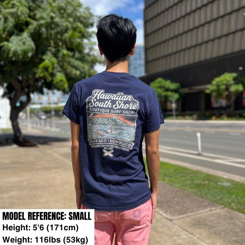 HawaiianSouthShore T-Shirt KAKAAKO Made in Hawaii S-XL Navy - Must-Have for Surfers