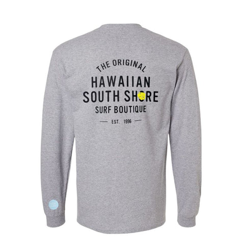 Hawaiian South Shore Long Sleeve 1996 Made in Hawaii Grey