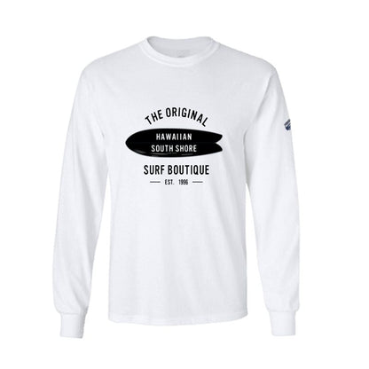 HawaiianSouthShore T-Shirt Long Sleeves TWIN BOARD Made in Hawaii (Small - Large) - Must - Have for Surfers