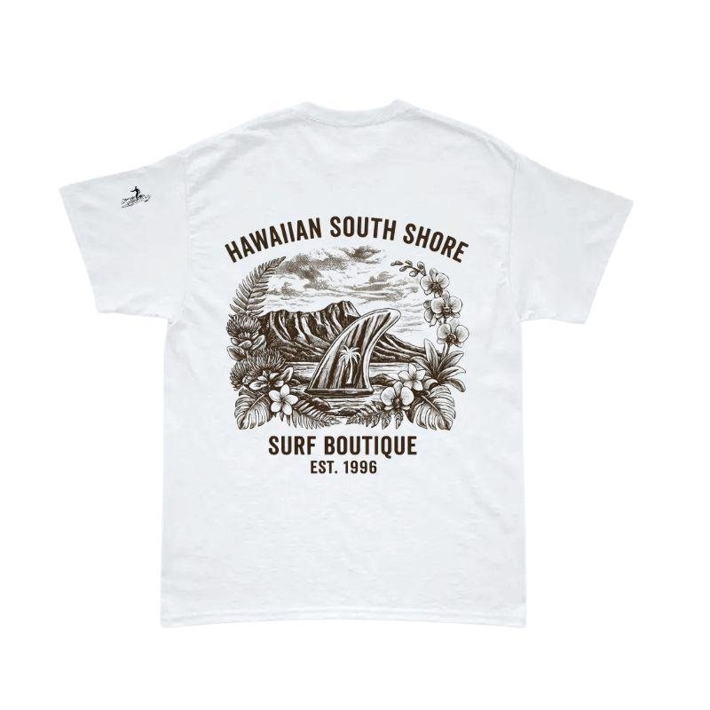 HawaiianSouthShore T-Shirt Nostalgic Made in Hawaii (Small-XLarge) White - Must-Have for Surfers