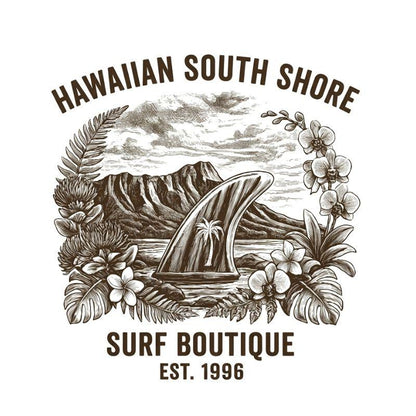 HawaiianSouthShore T-Shirt Nostalgic Made in Hawaii (Small-XLarge) White - Must-Have for Surfers