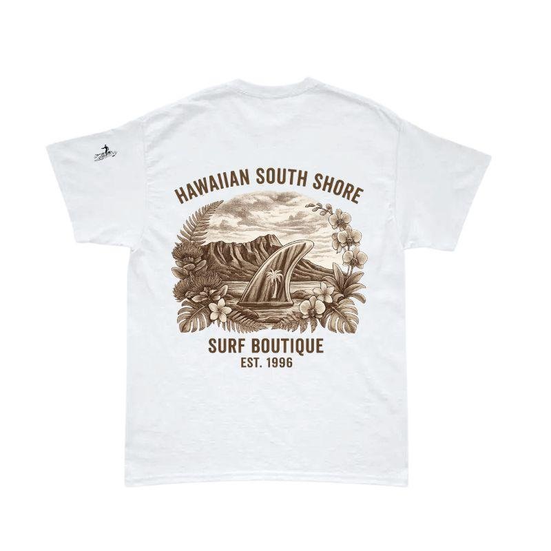 HawaiianSouthShore T-Shirt Nostalgic Made in Hawaii (Small-XLarge) White - Must-Have for Surfers