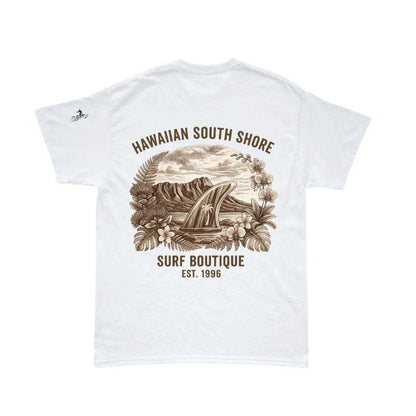 HawaiianSouthShore T-Shirt Nostalgic Made in Hawaii (Small-XLarge) White - Must-Have for Surfers