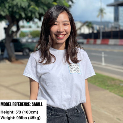 HawaiianSouthShore T-Shirt SURFPOINT Made in Hawaii (Small - 2XL) White Navy - Must - Have for Surfers