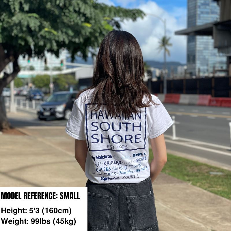 HawaiianSouthShore T-Shirt SURFPOINT Made in Hawaii (Small - 2XL) White Navy - Must - Have for Surfers