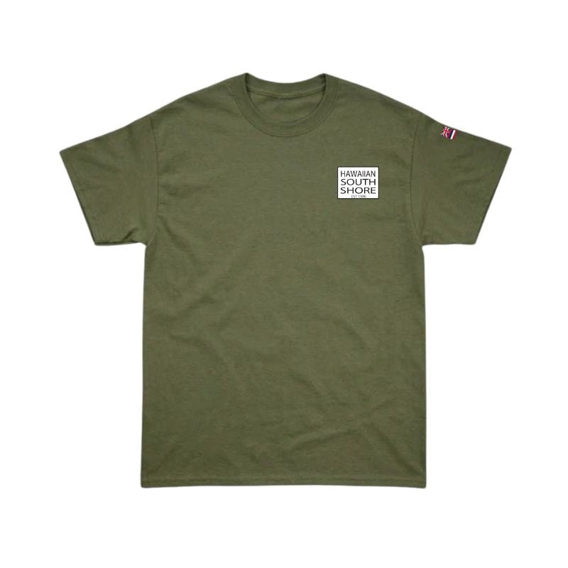 HawaiianSouthShore T-Shirt SURFPOINT Made in Hawaii (Small - Large) Military Green - Must - Have for Surfers