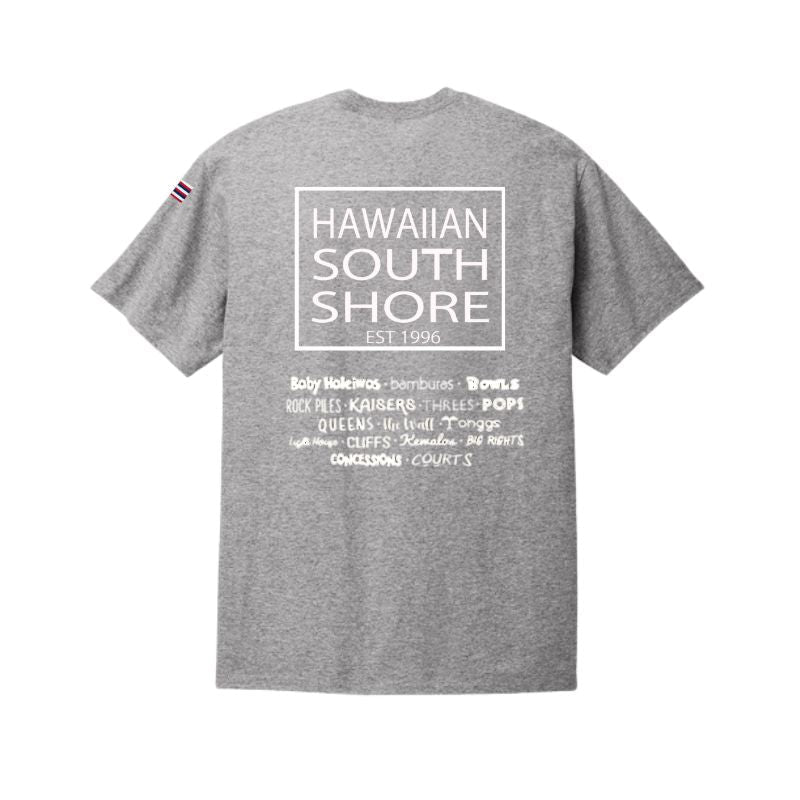 HawaiianSouthShore T-Shirt SURFPOINT Made in Hawaii (Small - XXLarge) Heather Grey - Must - Have for Surfers