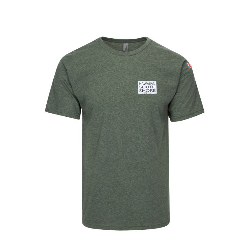 HawaiianSouthShore T-Shirt SURFPOINT Made in Hawaii (Xlarge) Heather Army - Must - Have for Surfers