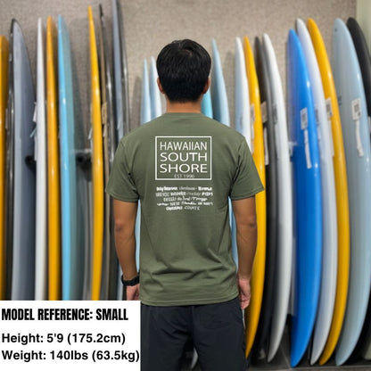 HawaiianSouthShore T-Shirt SURFPOINT Made in Hawaii (Xlarge) Heather Army - Must - Have for Surfers