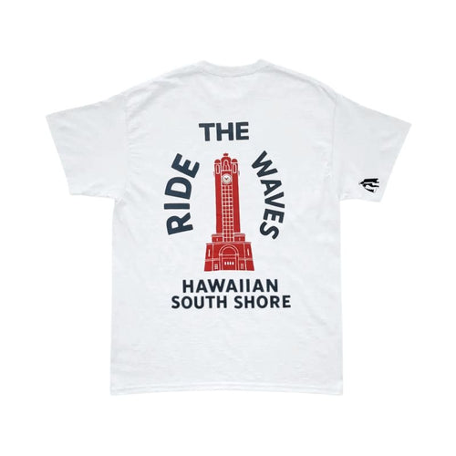 HawaiianSouthShore T-Shirt TOWER Made in Hawaii (Small-XLarge) White