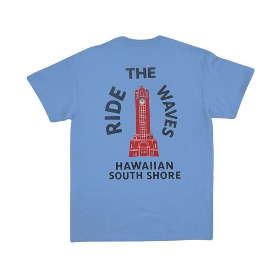 HawaiianSouthShore T-Shirt TOWER (Small - XLarge) Hawaiian Blue - Must - Have for Surfers