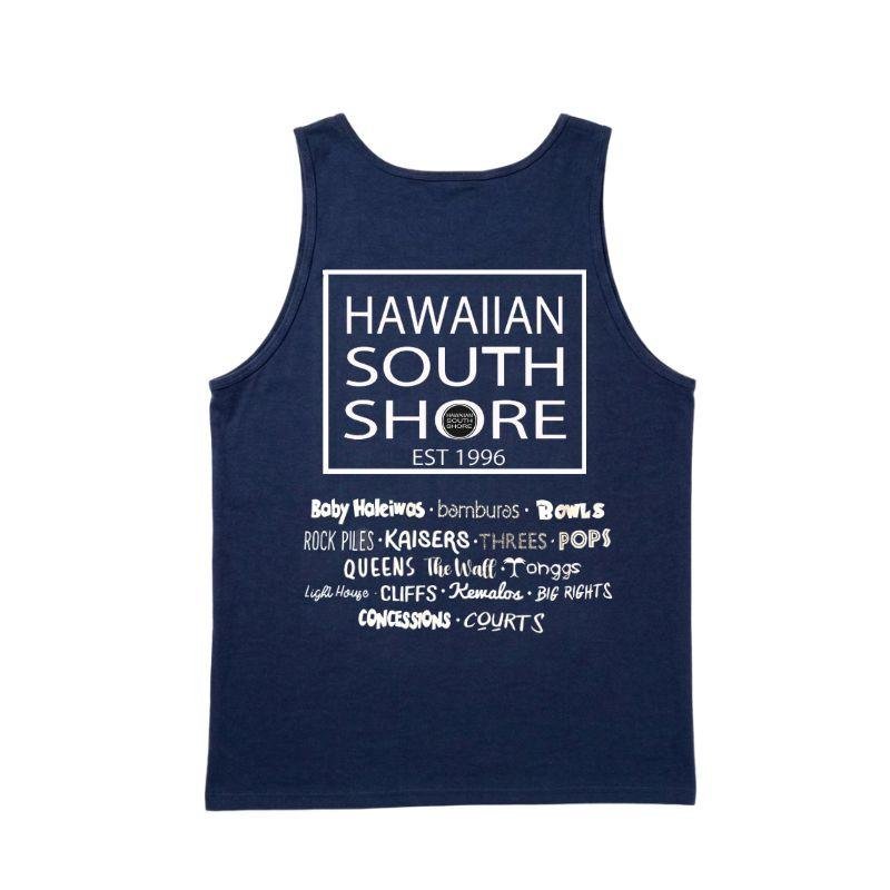 HawaiianSouthShore Tank Top Surfpoint (Med-XLarge) Navy - Must-Have for Surfers
