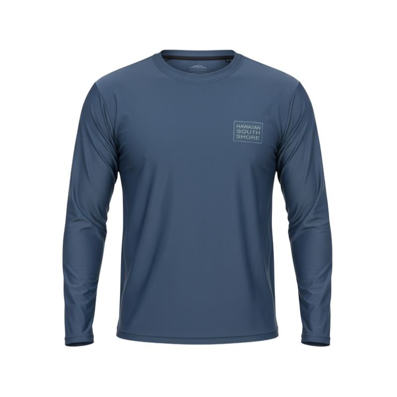 HawaiianSouthShore UPF50 Rashguard (Small - 2XLarge) Loosefit Longsleeves Navy - Must - Have for Surfers