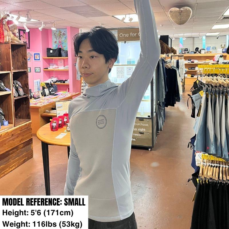 HSS Men's Hybrid Hooded Wet/RashGuard (S-XXL) Grey - Must-Have for Surfers