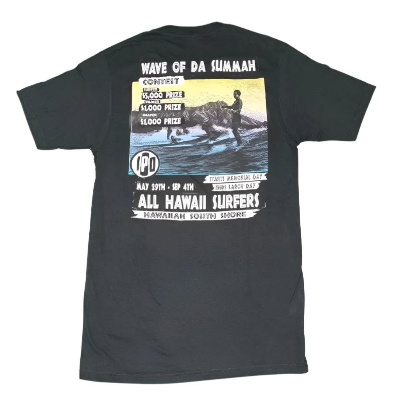 IPD x HawaiianSouthShore T-Shirt WAVE OF Da SUMMAH Small-XLarge Black - CLOTHING - [Surfboards Surf Shop and Clothing Boutique Honolulu]