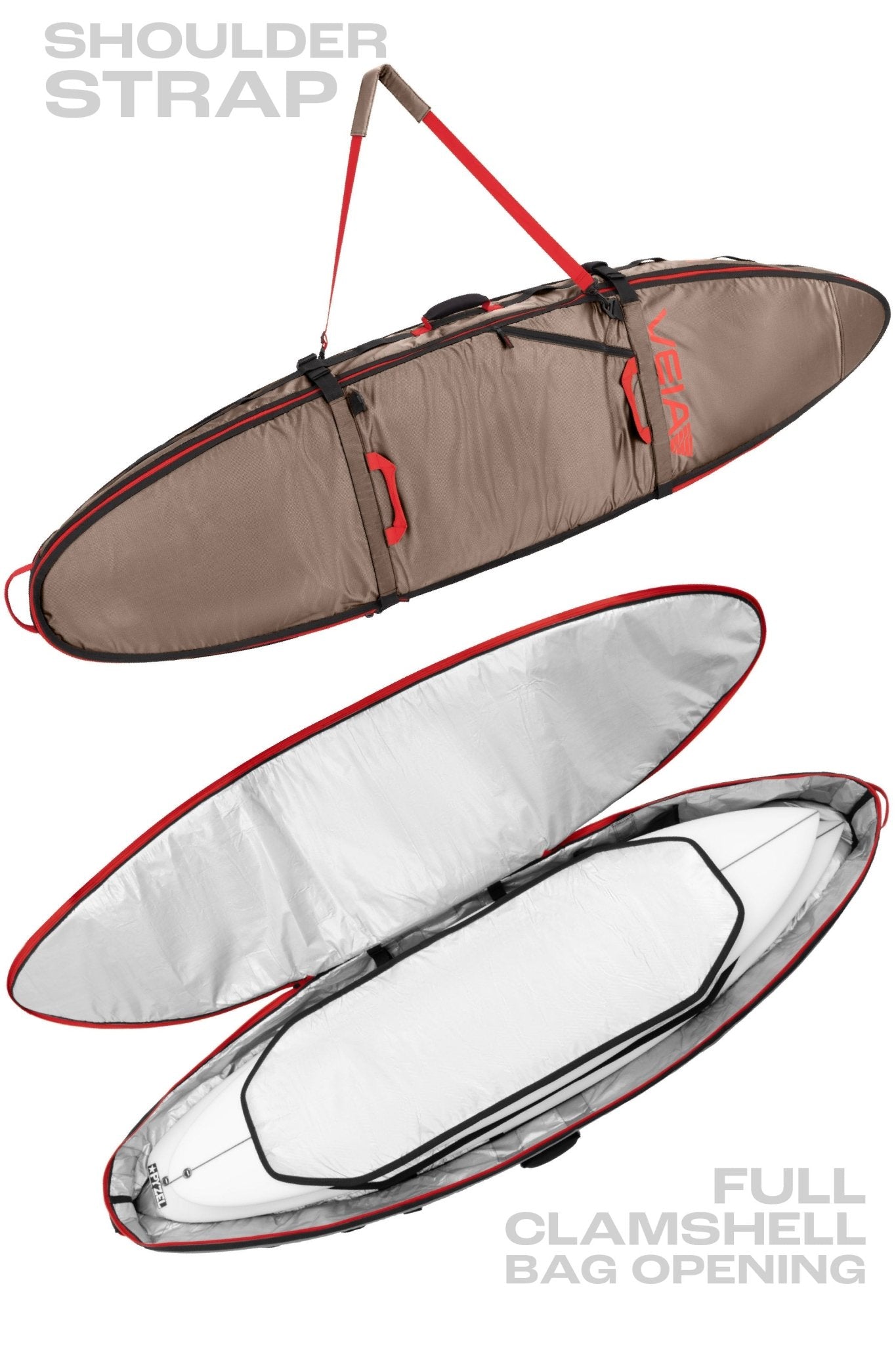 John John Florence 3/2 Board Travel Bag - Coyote (For Online Purchase Only) - Must - Have for Surfers