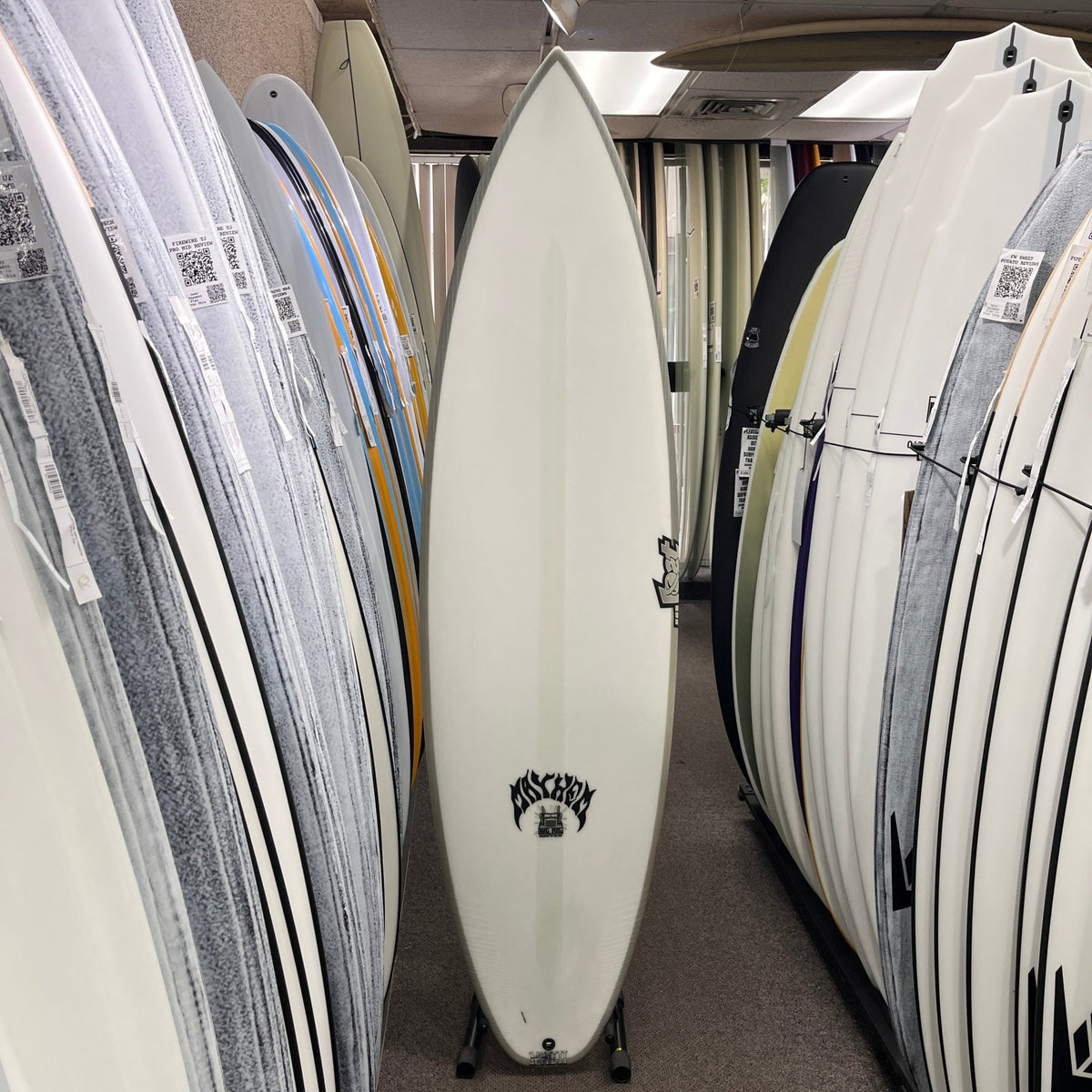 Lost Big Rig Driver Lightspeed II Round Tail 6'6 Futures surfboard, deck