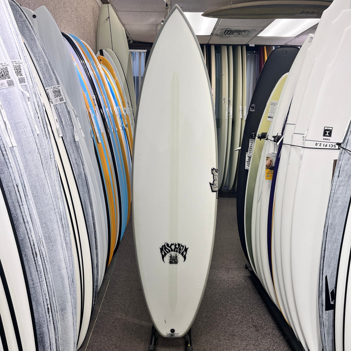 LOST Big Rig Driver Lightspeed II Round Tail 6'3 FCS II surfboard, deck