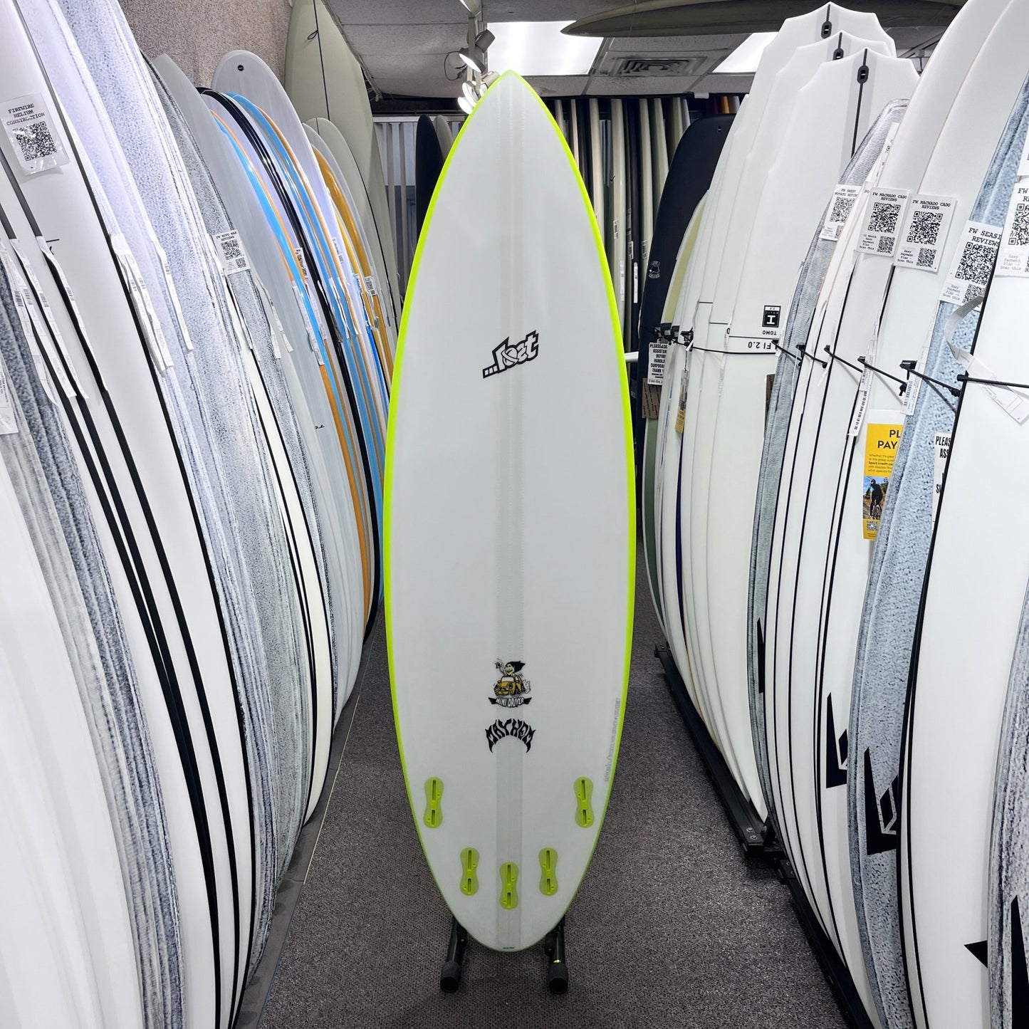 Lost Mini Driver Lightspeed II 6'2 FCS surfboard, bottom