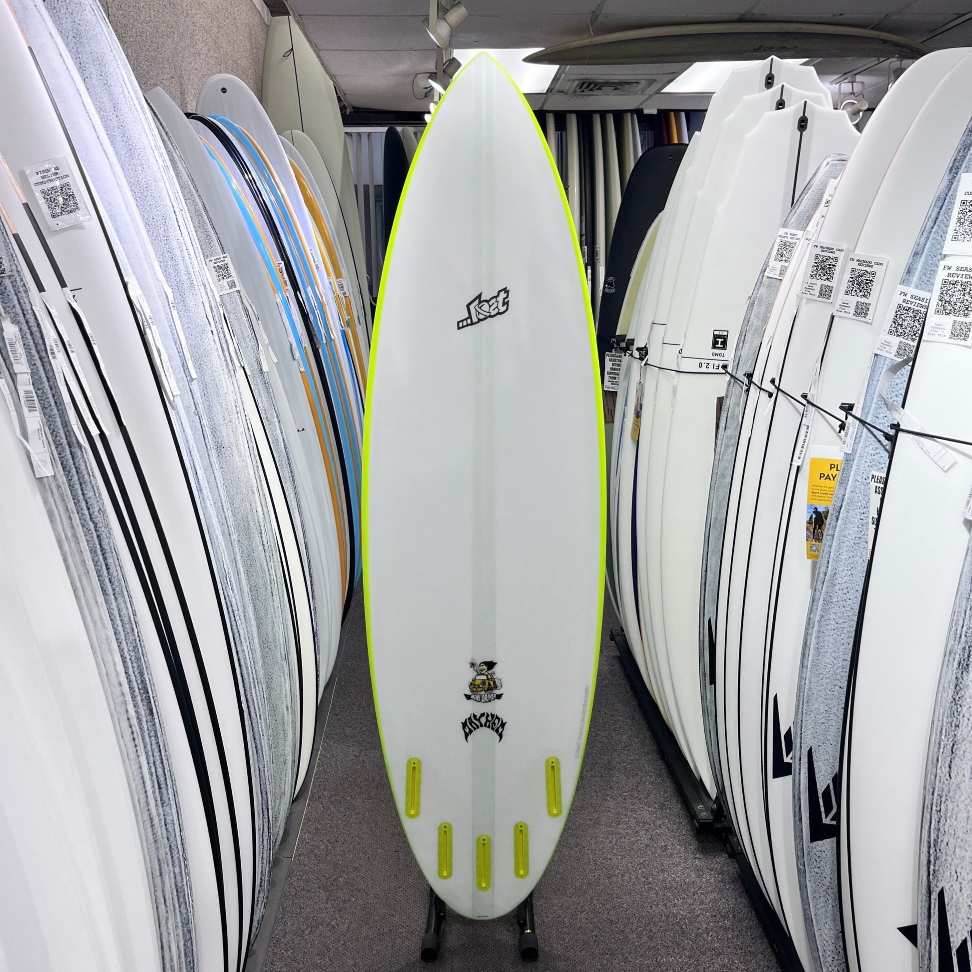 Lost Mini Driver Lightspeed II 6'4 Futures surfboard, bottom