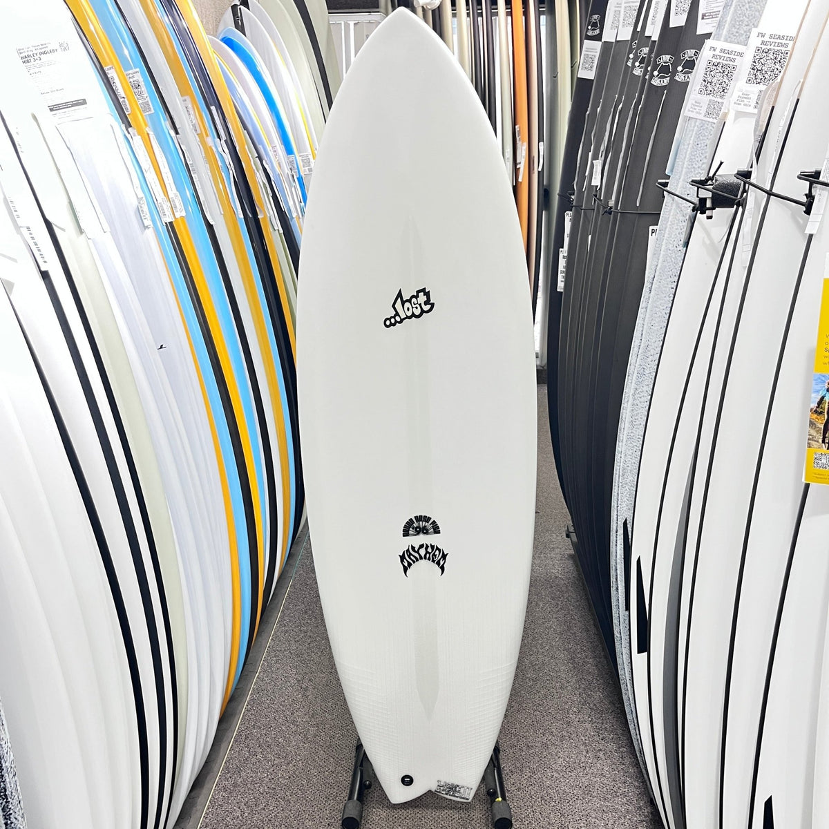 Lost RNF 96 Lightspeed II Regular 5'2 FCS II surfboard, deck