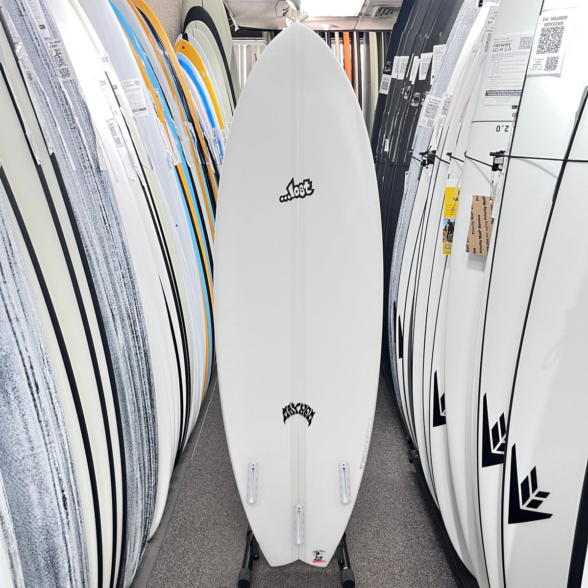 Lost RNF 96 Lightspeed II Regular 5'5 Futures surfboard, bottom