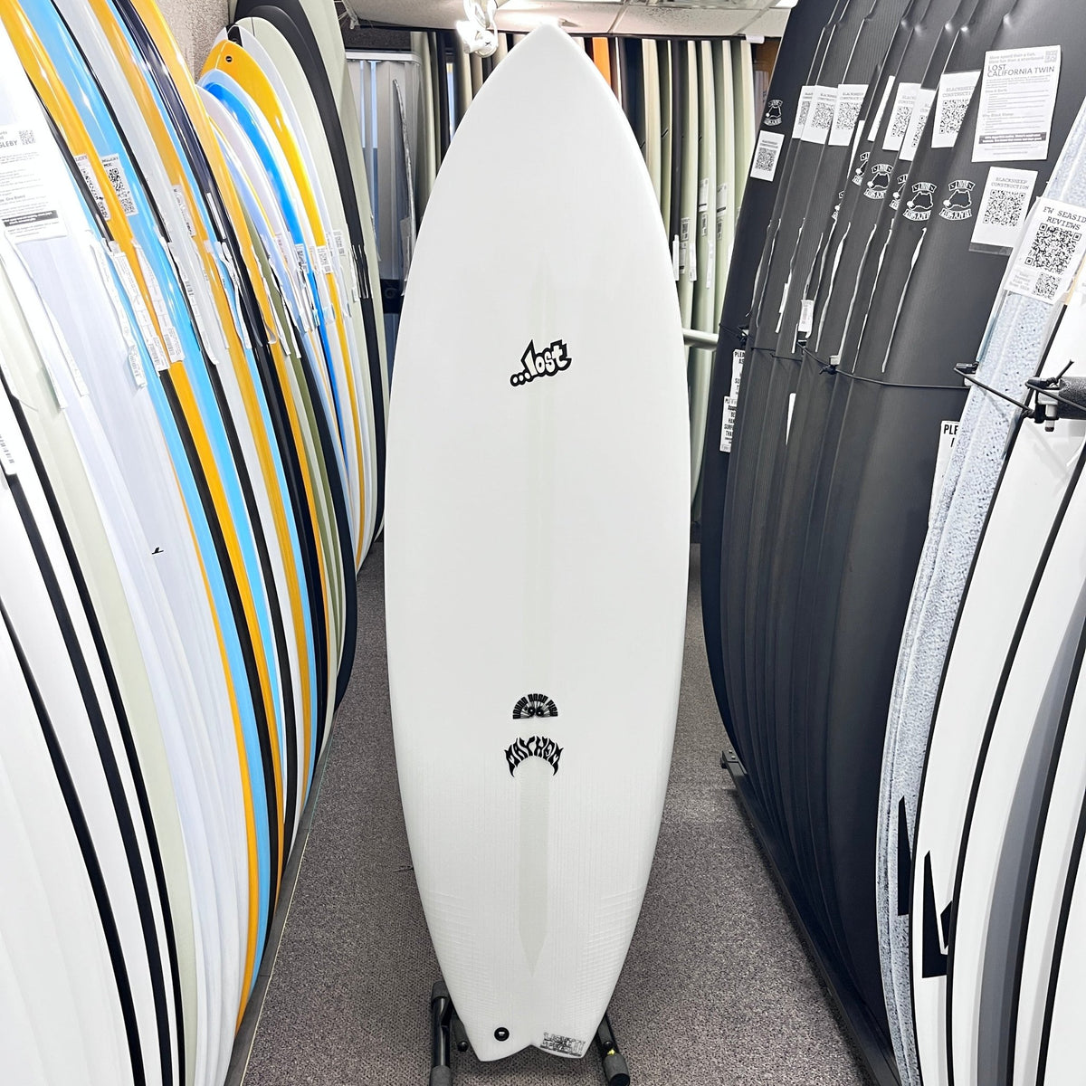 Lost RNF 96 Lightspeed II Regular 5'8 FCS II surfboard, deck