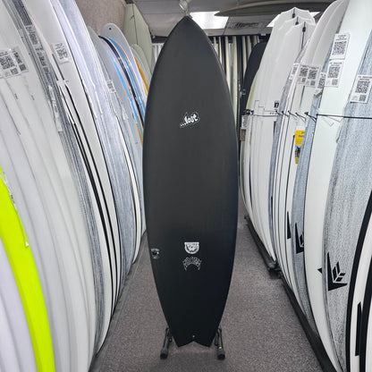 Lost RNF Twinzer 96'er Black Sheep Futures 5'8 Free Canards surfboard, deck