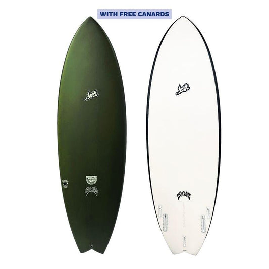 Lost RNF Twinzer 96'er Black Sheep Futures / Free Canards - 5'5" x 19.5 x 2.37 V28.25